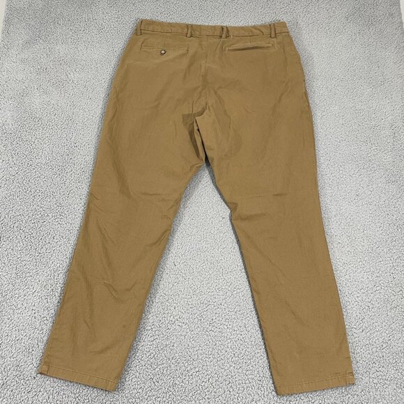 Old Navy Chino Pants Men 38x29 Tan Athletic Built in Flex Flat Front - Picture 4 of 10
